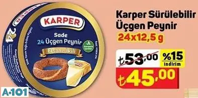 KARPER SÜRÜLEBİLİR ÜÇGEN PEYNİR KARPER SÜRÜLEBİLİR ÜÇGEN PEYNİR